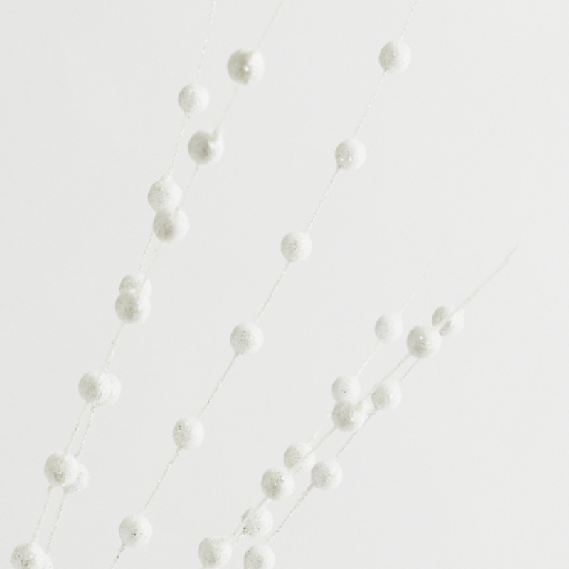 ΚΛΑΔΙ, ΛΕΥΚΟ, ΜΕ ΓΚΛΙΤΕΡ ΠΕΡΛΕΣ, 150cm