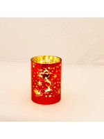 ΓΥΑΛΙΝΟ ΔΙΑΚΟΣΜΗΤΙΚΟ, KOKKINO, ΦΩΤΙΖΟΜΕΝΟ, ΜΕ ΑΣΤΕΡΑΚΙΑ, 9x12cm