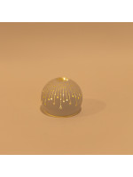 ΓΥΑΛΙΝΗ ΔΙΑΚΟΣΜΗΤΙΚΗ ΜΠΑΛΑ, ΛΕΥΚΗ ΜΑΤ, ΦΩΤΙΖΟΜΕΝΗ, ΜΕ ΑΣΤΕΡΑΚΙΑ, 10cm