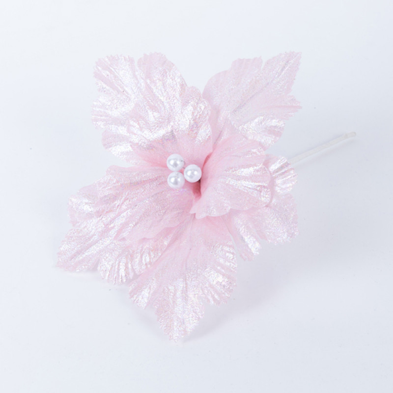 ΜΑΝΩΛΙΑ, ΡΟΖ ΙΡΙΔΙΖΟΥΣΑ, ΜΕ ΛΕΥΚΕΣ ΠΕΡΛΕΣ, 23x15cm