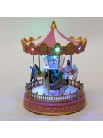 ΚΑΡΟΥΖΕΛ ΜΕ ΖΩΑΚΙΑ, ΡΟΖ, ΜΕ ΜΕΤΑΣΧΗΜΑΤΙΣΤΗ, ΜΕ ΜΟΥΣΙΚΗ ΚΑΙ ΚΙΝΗΣΗ, 18.2x18.2x23,5cm