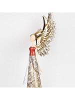 ΜΕΤΑΛΛΙΚΗ ΠΡΙΓΚΙΠΙΣΣΑ ΜΕ ΚΟΚΚΙΝΟ ΧΡΥΣΟ ΦΟΡΕΜΑ, 81.92cm