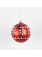 ΜΠΑΛΑ ΠΛΑΣΤΙΚΗ, ΚΟΚΚΙΝΗ, ΜΕ ΛΕΥΚΕΣ ΧΙΟΝΟΝΙΦΑΔΕΣ, ΣΕΤ 6ΤΜΧ, 8cm (TOP 120)