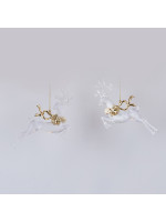 ΕΛΑΦΑΚΙΑ ΑΚΡΥΛΙΚΑ, ΜΕ ΧΡΥΣΗ ΚΟΡΔΕΛΑ, 2 ΣΧΕΔΙΑ, 16cm