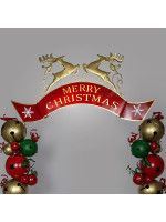 ΜΕΤΑΛΛΙΚΗ ΚΑΜΑΡΑ ΜΕ ΚΟΥΔΟΥΝΙΑ ΚΑΙ ΕΠΙΓΡΑΦΗ MERRY CHRISTMAS, 263x55x309cm