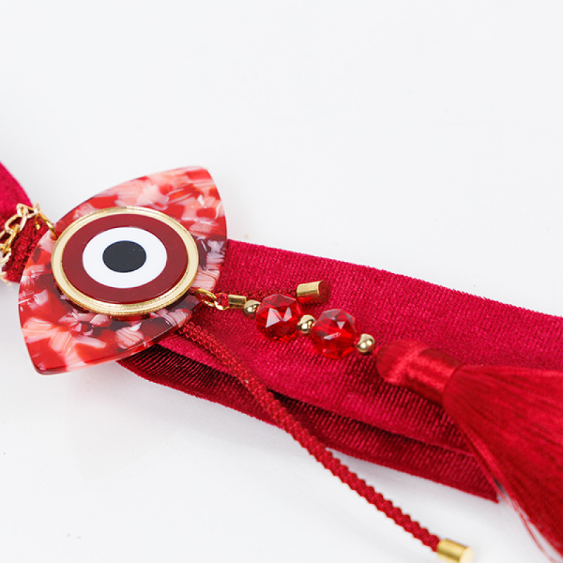 ΚΡΕΜΑΣΤΟ ΓΟΥΡΙ, ΜΠΟΡΝΤΟ, ΜΕ ΒΕΛΟΥΔΙΝΗ ΚΟΡΔΕΛΑ ΚΑΙ ΜΑΤΙ, 35cm