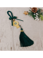 ΚΡΕΜΑΣΤΟ ΓΟΥΡΙ, ΣΜΑΡΑΓΔΙ, ΜΕ ΧΡΥΣΟ ΡΟΔΙ, 35cm