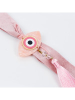 ΚΡΕΜΑΣΤΟ ΓΟΥΡΙ, ΡΟΖ, ΜΕ ΒΕΛΟΥΔΙΝΗ ΚΟΡΔΕΛΑ ΚΑΙ ΜΑΤΙ, 38cm