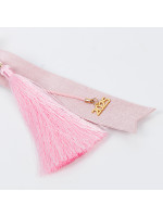 ΚΡΕΜΑΣΤΟ ΓΟΥΡΙ, ΡΟΖ, ΜΕ ΒΕΛΟΥΔΙΝΗ ΚΟΡΔΕΛΑ ΚΑΙ ΜΑΤΙ, 38cm