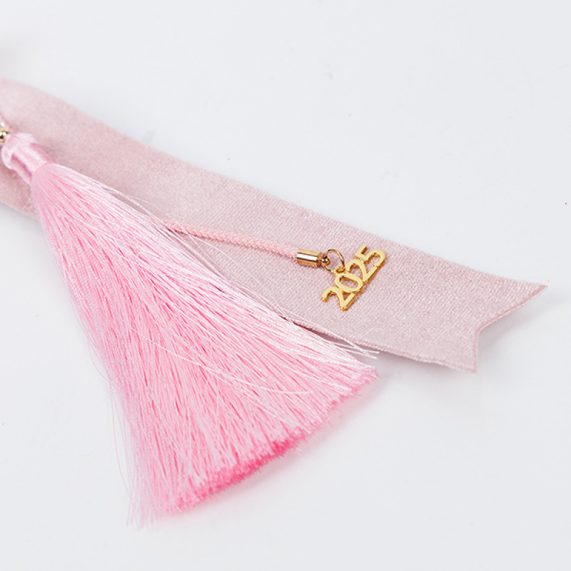 ΚΡΕΜΑΣΤΟ ΓΟΥΡΙ, ΡΟΖ, ΜΕ ΒΕΛΟΥΔΙΝΗ ΚΟΡΔΕΛΑ ΚΑΙ ΜΑΤΙ, 38cm