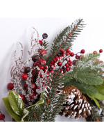 ΣΤΕΦΑΝΙ ΜΕ ΧΙΟΝΙΣΜΕΝΑ BERRIES ΚΑΙ ΚΟΥΚΟΥΝΑΡΙΑ, 55cm