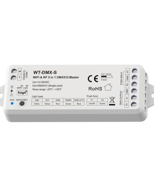 DMX512 MASTER ''WT-DMX-S'' ΜΟΝΟΧΡΩΝΟ/CCT/RGB/RGBW/RGB+CCT 12-36VDC/1-5CH