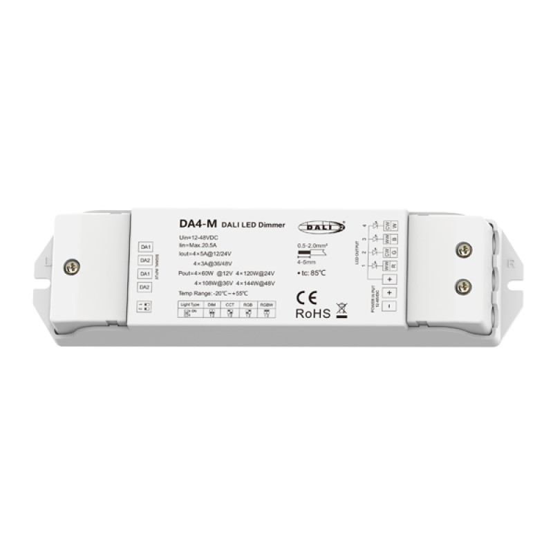 DIMMER DALI LED ''DA4-M'' 4 ΚΑΝΑΛΙΑ 12-24VDC/4CH*5A 36-48VDC/4CH*3A