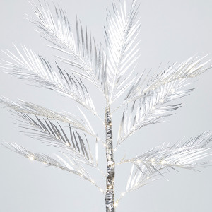 ΑΣΗΜΙ ΔΕΝΤΡΟ ΦΤΕΡΗ 1,2m, ΜΕΤΑΣΧΗΜΑΤΙΣΤΗΣ, 80 ΘΕΡΜΑ ΛΕΥΚΑ MINI LED, ΠΡΟΕΚΤΑΣΗ ΠΑΡΟΧΗΣ 3m, IP44