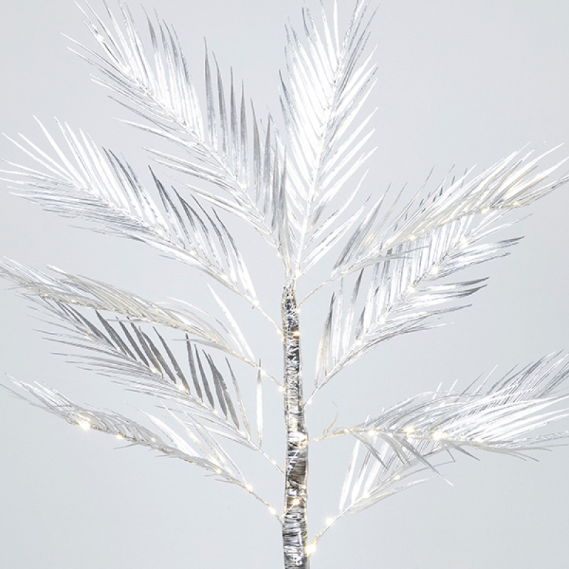 ΑΣΗΜΙ ΔΕΝΤΡΟ ΦΤΕΡΗ 1,2m, ΜΕΤΑΣΧΗΜΑΤΙΣΤΗΣ, 80 ΘΕΡΜΑ ΛΕΥΚΑ MINI LED, ΠΡΟΕΚΤΑΣΗ ΠΑΡΟΧΗΣ 3m, IP44