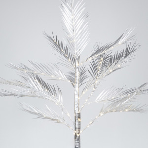 ΑΣΗΜΙ ΔΕΝΤΡΟ ΦΤΕΡΗ 1,5m, ΜΕΤΑΣΧΗΜΑΤΙΣΤΗΣ, 110 ΘΕΡΜΑ ΛΕΥΚΑ MINI LED, ΠΡΟΕΚΤΑΣΗ ΠΑΡΟΧΗΣ 3m, IP44