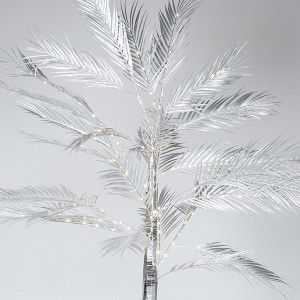 ΑΣΗΜΙ ΔΕΝΤΡΟ ΦΤΕΡΗ 2,1m, ΜΕΤΑΣΧΗΜΑΤΙΣΤΗΣ, 180 ΘΕΡΜΑ ΛΕΥΚΑ MINI LED, ΠΡΟΕΚΤΑΣΗ ΠΑΡΟΧΗΣ 3m, IP44