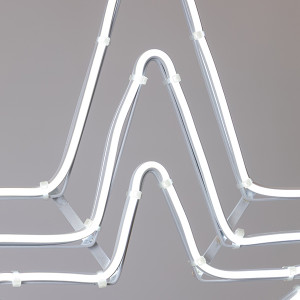 ΤΡΙΠΛΟ ΑΣΤΕΡΙ, 5m ΝΕΟΝ LED ΦΩΤΟΣΩΛΗΝΑΣ, ΜΟΝΟΚΑΝΑΛΟΣ, ΛΕΥΚO LED, 60X60cm, IP44