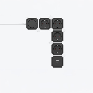 ΠΟΛΥΠΡΙΖΟ 4 ΘΕΣΕΩΝ ΚΑΙ 2 USB (TYPE A & C) ΣΠΑΣΤΟ  ΜΕ ΚΑΛΩΔΙΟ ΚΑΙ ΔΙΑΚΟΠΤΗ 3x1,5mm 2m ΜΕ ΠΡΟΣΤΑΣΙΑ ΕΠΑΦΩΝ