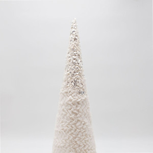 ΔΕΝΤΡΟ ΚΩΝΟΣ ΜΕ ΛΕΥΚΟ ΓΟΥΝΑΚΙ ΚΑΙ ΓΚΛΙΤΕΡ, 52cm