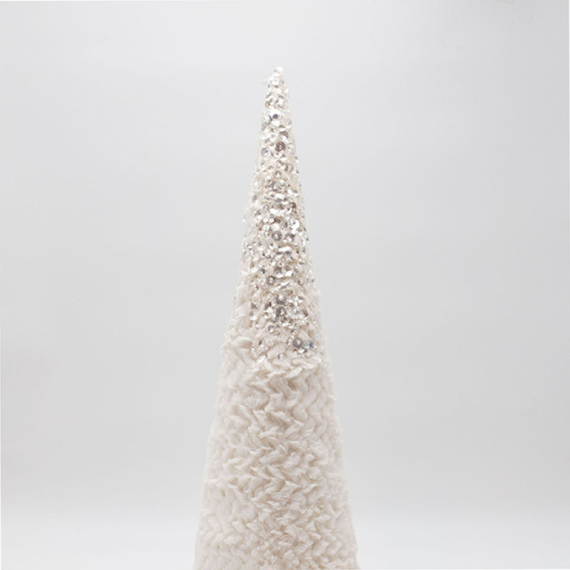 ΔΕΝΤΡΟ ΚΩΝΟΣ ΜΕ ΛΕΥΚΟ ΓΟΥΝΑΚΙ ΚΑΙ ΓΚΛΙΤΕΡ, 52cm