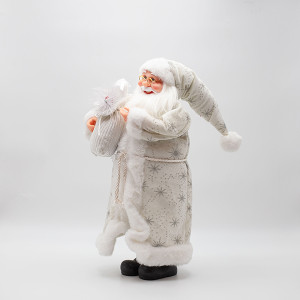 ΑΓΙΟΣ ΒΑΣΙΛΗΣ ΜΕ ΛΕΥΚΑ ΓΟΥΝΙΝΑ ΡΟΥΧΑ ΚΑΙ ΣΑΚΟ ΜΕ BERRY, 50cm