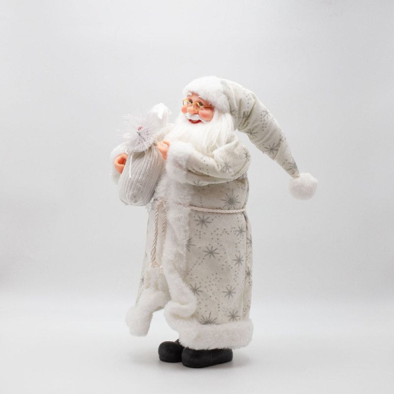 ΑΓΙΟΣ ΒΑΣΙΛΗΣ ΜΕ ΛΕΥΚΑ ΓΟΥΝΙΝΑ ΡΟΥΧΑ ΚΑΙ ΣΑΚΟ ΜΕ BERRY, 50cm