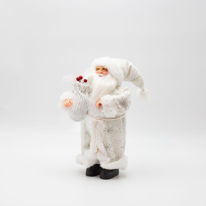 ΑΓΙΟΣ ΒΑΣΙΛΗΣ ΜΕ ΛΕΥΚΑ ΓΟΥΝΙΝΑ ΡΟΥΧΑ ΚΑΙ ΣΑΚΟ ΜΕ BERRY, 30cm