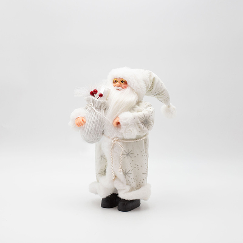 ΑΓΙΟΣ ΒΑΣΙΛΗΣ ΜΕ ΛΕΥΚΑ ΓΟΥΝΙΝΑ ΡΟΥΧΑ ΚΑΙ ΣΑΚΟ ΜΕ BERRY, 30cm