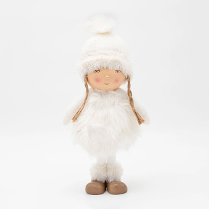 ΚΟΡΙΤΣΑΚΙ POM POM ΜΕ ΛΕΥΚΑ ΡΟΥΧΑ, 34cm