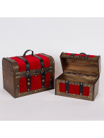 ΜΠΑΟΥΛΟ ΞΥΛΙΝΟ, ΜΠΟΡΝΤΟ ΒΕΛΟΥΔΟ, ΣΕΤ 2ΤΜΧ, 29x19x22cm ΚΑΙ 25x15x17cm