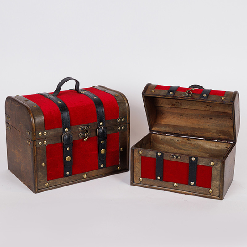 ΜΠΑΟΥΛΟ ΞΥΛΙΝΟ, ΜΠΟΡΝΤΟ ΒΕΛΟΥΔΟ, ΣΕΤ 2ΤΜΧ, 29x19x22cm ΚΑΙ 25x15x17cm