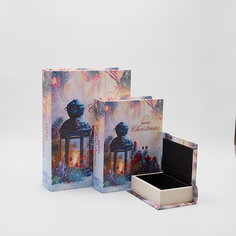 ΒΙΒΛΙΑ ΔΙΑΚΟΣΜΗΤΙΚΑ, ΜΕ ΦΑΝΑΡΑΚΙ,  ΞΥΛΙΝΑ, ΣΕΤ 3 ΤΜΧ, 30x22x7.5,  23x17.5x6 ΚΑΙ 16x11x5