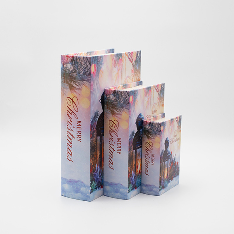 ΒΙΒΛΙΑ ΔΙΑΚΟΣΜΗΤΙΚΑ, ΜΕ ΦΑΝΑΡΑΚΙ,  ΞΥΛΙΝΑ, ΣΕΤ 3 ΤΜΧ, 30x22x7.5,  23x17.5x6 ΚΑΙ 16x11x5