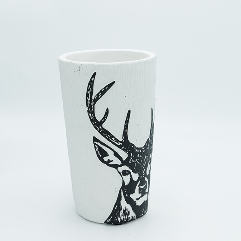 ΒΑΖΟ ΑΠΌ ΤΣΙΜΕΝΤΟ, ΜΕ ΤΑΡΑΝΔΟ, 11.5x11.5x20cm