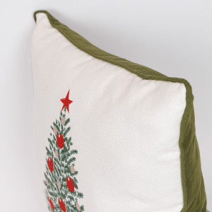 ΜΑΞΙΛΑΡΙ, ΛΕΥΚΟ ΜΕ ΠΡΑΣΙΝΟ ΧΡΙΣΤΟΥΓΕΝΝΙΑΤΙΚΟ ΔΕΝΤΡΟ, 45x45cm