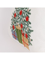 ΜΑΞΙΛΑΡΙ, ΛΕΥΚΟ ΜΕ ΠΡΑΣΙΝΟ ΧΡΙΣΤΟΥΓΕΝΝΙΑΤΙΚΟ ΔΕΝΤΡΟ, 45x45cm