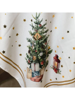 ΤΡΑΠΕΖΟΜΑΝΤΗΛΟ, ΛΕΥΚΟ ΜΕ ΧΡΙΣΤΟΥΓΕΝΝΙΑΤΙΚΟ ΔΕΝΤΡΟ, 140x180cm