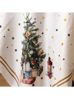 ΤΡΑΠΕΖΟΜΑΝΤΗΛΟ, ΛΕΥΚΟ ΜΕ ΧΡΙΣΤΟΥΓΕΝΝΙΑΤΙΚΟ ΔΕΝΤΡΟ, 140x180cm