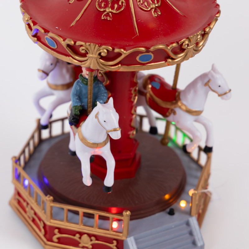 ΜΙΚΡΟ ΚΑΡΟΥΖΕΛ,  ΜΕ ΦΩΣ, ΜΟΥΣΙΚΗ ΚΑΙ ΚΙΝΗΣΗ, ΜΠΑΤΑΡΙΑΣ, 12.5x13x18.8cm