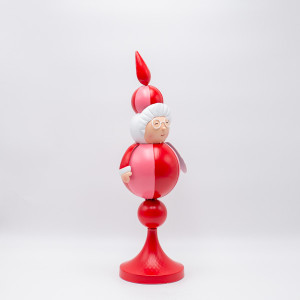 ΓΥΝΑΙΚΑ ΑΓΙΟΥ ΒΑΣΙΛΗ, ΚΟΚΚΙΝΟ ΡΟΖ, ΜΕΤΑΛΛΙΚΟ,  14x13x45cm