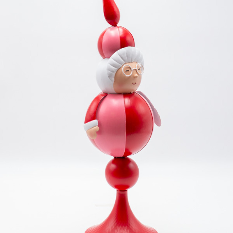 ΓΥΝΑΙΚΑ ΑΓΙΟΥ ΒΑΣΙΛΗ, ΚΟΚΚΙΝΟ ΡΟΖ, ΜΕΤΑΛΛΙΚΟ,  14x13x45cm