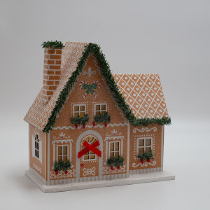 ΧΑΡΤΙΝΟ ΣΠΙΤΑΚΙ, ΜΠΕΖ, ΦΩΤΙΖΟΜΕΝΟ, 20.5x11x20.5cm