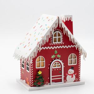 ΧΑΡΤΙΝΟ ΣΠΙΤΑΚΙ, ΚΟΚΚΙΝΟ, ΦΩΤΙΖΟΜΕΝΟ, 13x9x15cm