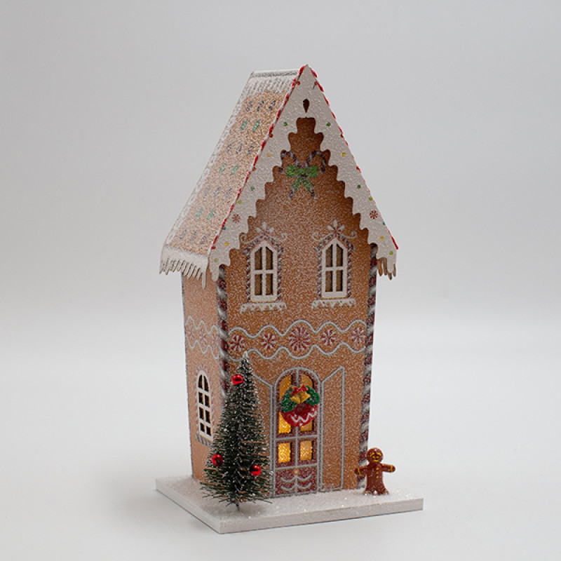 ΧΑΡΤΙΝΟ ΣΠΙΤΑΚΙ, ΜΠΕΖ ΜΕ ΜΠΙΣΚΟΤΟΥΛΗ, ΦΩΤΙΖΟΜΕΝΟ, 11x8.5x22cm