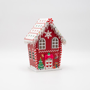 ΧΑΡΤΙΝΟ ΣΠΙΤΑΚΙ, ΚΟΚΚΙΝΟ ΜΕ CANDY, ΦΩΤΙΖΟΜΕΝΟ, 15x10.5x21.5cm