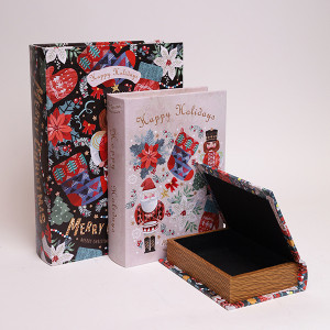 ΒΙΒΛΙΑ ΔΙΑΚΟΣΜΗΤΙΚΑ, ΜΕ ΚΑΡΥΟΘΡΑΥΣΤΗ,  ΞΥΛΙΝΑ, ΣΕΤ 3 ΤΜΧ, 32x23x7,  25x18.5x5.5 ΚΑΙ 18x13x4cm