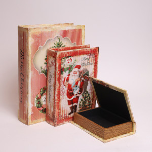 ΒΙΒΛΙΑ ΔΙΑΚΟΣΜΗΤΙΚΑ, VINTAGE,  ΞΥΛΙΝΑ, ΣΕΤ 3 ΤΜΧ, 30x22x7.5,  23x17x6 ΚΑΙ 16x11x4.5cm