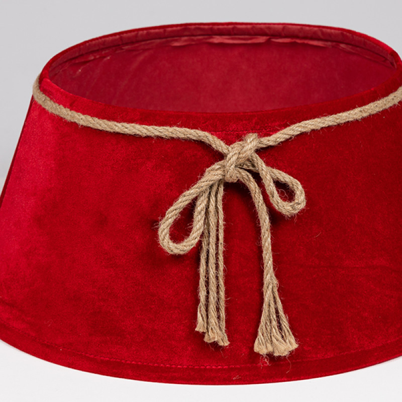 ΠΟΔΙΑ ΔΕΝΤΡΟΥ ΣΤΑΘΕΡΟΥ ΤΥΠΟΥ, ΚΟΚΚΙΝΗ ΒΕΛΟΥΔΙΝΗ, Ø56x25cm