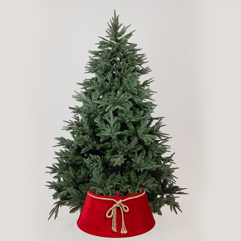 ΠΟΔΙΑ ΔΕΝΤΡΟΥ ΣΤΑΘΕΡΟΥ ΤΥΠΟΥ, ΚΟΚΚΙΝΗ ΒΕΛΟΥΔΙΝΗ, Ø56x25cm